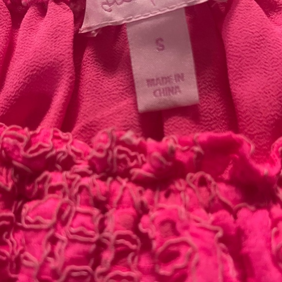 Lilly Pulitzer Bright Hot Pink Marble Lace Top Women's size S - Picture 4 of 4